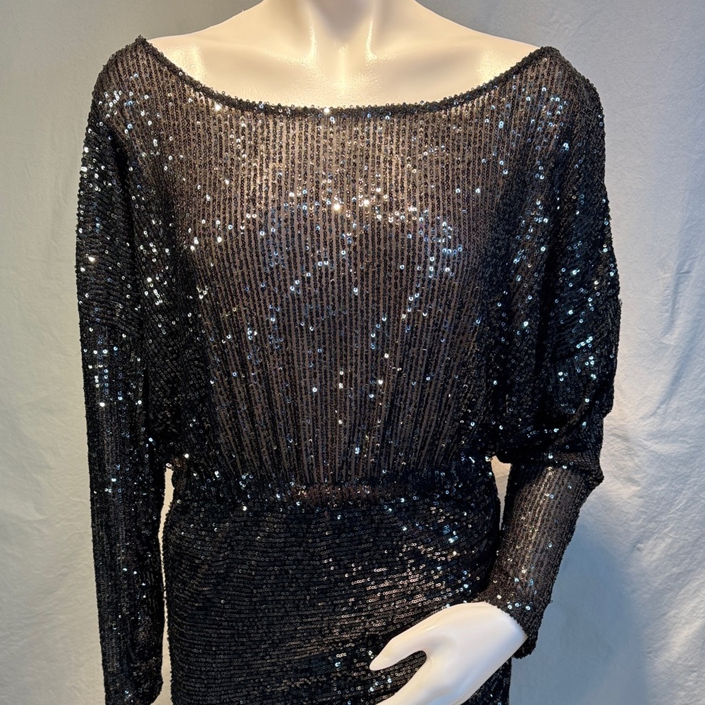 Free People Shimmering Black Sequin Dress - Picture 4 of 16